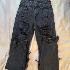 American Eagle Outfitters Distressed Gray Boyfriend Jeans